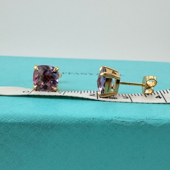 RARE Tiffany & Co. Amethyst Sparkler Earrings 18k Rose Gold πβ¨ - Picture 3 of 7